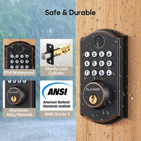 No Hassle Fingerprint Door Lock With Smooth Keyless Entry Deadbolt For Front Door Solid Home Security Holds One Hundred Fingerprints Fifty Codes And Two Spare Keys For A Quick Snap Install