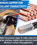 100 Pcs AWG 1/0 Wire Ferrules Kit, Tinned Copper Non Insulated Crimp Connectors, Terminal Ends For Electric Wiring, Automotive And Industrial Projects, Heavy Duty Beefy Performance, High Conductivity, Anti Oxidation, premium copper ferrules