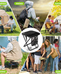 Ultra Lightweight Foldable Stool With 3 Side Pockets And Shoulder Strap Beefy Heavy Duty Camping Chair Supports Up To 400 Lbs Portable Outdoor Seat