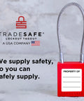 10 Red Keyed-Different Lockout Padlocks With Steel Cable Locks For Safe Lockout Tagout, 2 Keys Each, OSHA Compliant