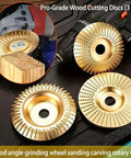 Three Piece Tungsten Carbide Wood Carving Disc Set For Your Angle Grinders With Polishing Pad Fits Four And A Half To Five Inch Grinders Seven Eighth Inch Arbor Includes Vibration Dampening Gaskets For Smooth Cutting Sanding And Shaping, 3 discs