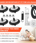 Dryer Repair Kit With Drum Roller Belt And Idler Pulley Replacement Parts For 4581EL2002C 4400EL2001A 4561EL3002A Fits DLE2516W