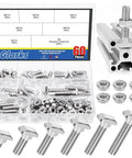 120 Pcs M8 T Slot Drop In Bolts With Hex Flange Nuts Hammer Head T Bolts In 16 20 25 30 35 40 Millimeter T Shape Stud Kit