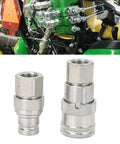 2 Pcs Heavy Duty Hydraulic Quick Coupler Set 3 8 In Npt Flat Face Fittings With Zip Caps For High Pressure Excavator Construction Keeping Tight Seals Made From Carbon Steel Zinc Coat Allowing For Easy Hook Up No Leak Guarantee On Heavy Jobs. on tractor hydraulic line