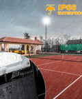 36000 Lumen LED Flood Light Outdoor For Stadiums And Industrial Areas With Dusk To Dawn Photocell on rainy tennis court