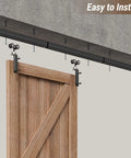 Ceiling Mount Box Rail Barn Door Hardware Kit For Single Door Applications Up To 35.4 Inches Wide And 39.6 Inches Panel Width