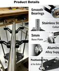 Heavy Duty Adjustable Pipe Rolling Rig With Rock Solid V Frame Base showing smooth bearings and stainless steel columns.