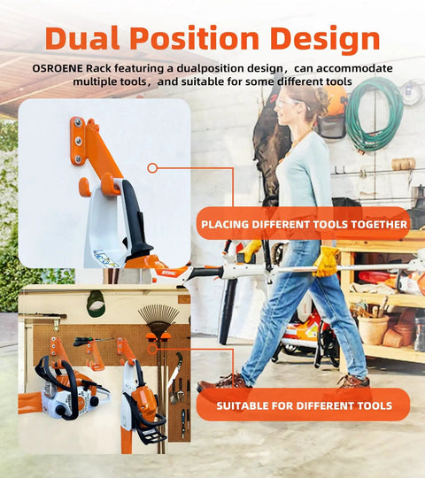 Heavy Duty Chainsaw Hanger Wall Mount 2 Pack For Garage Organization, Dual Hanging Rack For Chainsaws And Tools