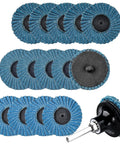 15 Piece Two Inch Roll Lock Flap Disc Kit For Die Grinders With 40 60 80 Grit Quick Change Abrasives set with shank pad holder