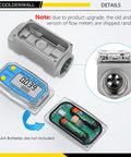 Turbine Flow Meter 1 Inch And Three Quarter Inch Digital Liquid Flowmeter For Water Diesel Kerosene Gasoline With 2 NPT Adapters 2.5 To 26 GPM Range Gallons Liters Pints Quarts No Battery Needed Easy Install, showing front view with components