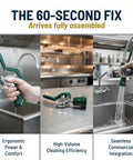 Royal Series Pre-Rinse Spray Head Valve, ergonomic green grip, 1.15 GPM flow, in commercial kitchen setting, universal fit.