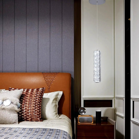 Crystal Ceiling Light With Remote 3 Color Dimmable Modern Flush Mount LED Fixture in stylish bedroom setting.