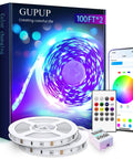 200 Foot LED Strip Lights Color Changing With Built In Microphone For Music Sync App And Remote Control Two 100 Foot Rolls