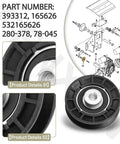 Two Pack V Idler Pulley Drive Assembly Kit For Grasshopper 718 720 721D Mowers Beefed Up Heavy Duty Replacement Drive System With Durable Bearings And Easy Install. Black V idler pulley with steel bearing, part numbers 393312 and 165626.