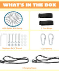 Components of 40 Inch Spider Web Saucer Swing With 750Lb Capacity For Kids Outdoor Backyard Playground Net Swing Easy Assembly Heavy Duty