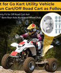 Heavy Duty Aluminum Rear Axle Wheel Hub With One Inch Bore For Off Road Carts 4X4 Utility Go Karts And Fun Carts shown on a go-kart wheel.