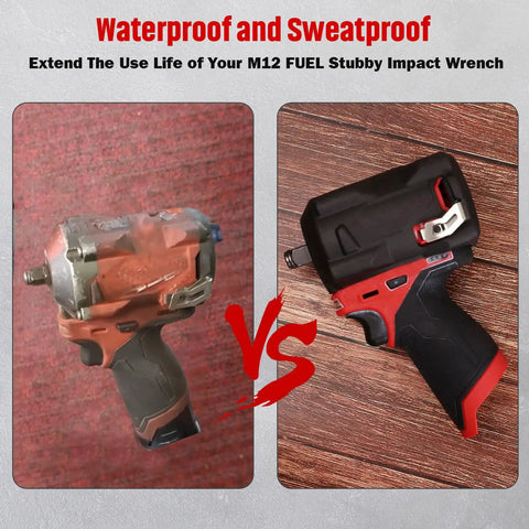 Protective Boot For M12 FUEL Stubby Impact Driver And Three Eighths Inch And One Half Inch Stubby Wrenches comparison image