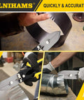 Close-up view of SLNIHAMS 5-blade hand crimper for 24–28 gauge sheet metal; HVAC ductwork and stove pipe, 10-1/2 in, gray metal