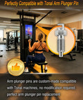 Top Shelf Upgraded Stainless Steel Arm Plunger Pin For Home Gym Machines Heavy Duty Locking Pin smooth operator shown in use.