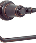 Ashfield Toilet Paper Holder In Tuscan Bronze With Four Screw Wall Mount Single Post Design, side view showing elegant arm