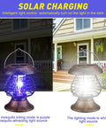 Solar Bug Zapper Outdoor Waterproof Mosquito Killer Lamp With Plastic Ring for Yard and Patio Solar Powered Insect Zapper