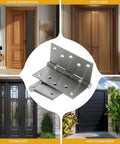 Heavy Duty Stainless Steel Ball Bearing Door Hinges Rock Solid 5 Inch Square Corner Design on display for various doors.