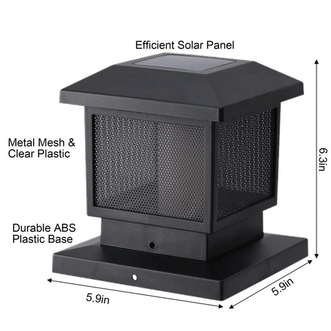 Six Pack Cord Free Solar Fence Post Lights Outdoor Solar Powered Post Cap Lights With High Brightness SMD LEDs Waterproof