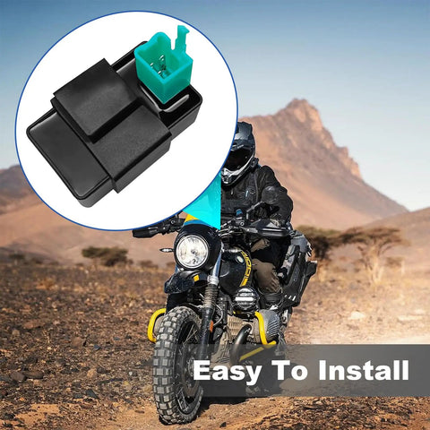 5 Pin CDI Box Replacement For 125cc Dirt Bikes, ATVs, Quads, Go Karts, Pit Bikes, Fits 50cc To 125cc Engines shown on a dirt bike