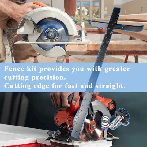 Solid Rip Fence Guide Kit That Upgrades DeWalt Circular Saws And Grips Firmly To Standard Guide Rails For Clean Straight Cuts No Sweat At Work Or Home Projects with precision cutting guides and circular saws.