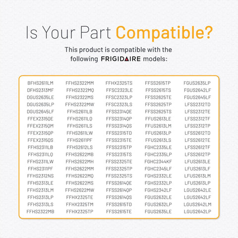 Compatibility chart for Refrigerator Water And Ice Filter Replacement For Frigidaire ULTRAWF PureSource Ultra And WF3CB.