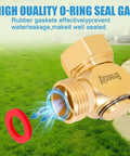 Top Notch Garden Hose Swivel Elbow Connector 90 Degree Brass Pipe Fittings Replacement Part With Washers Screen And Teflon Tape No Kink Leak Free Watering 1 Piece brass elbow with red O-ring gasket for garden hose