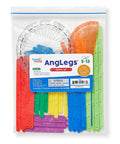 AngLegs Starter Set With Two Protractors And Geometry Manipulatives For Classroom Hands On Math Learning Geometric Shapes Angles And Area Tools For 4th Grade Kids Montessori Style, colorful pieces in packaging