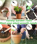 Six Piece Iron Garden Tool Set With Hand Shovels Transplant Shovel And Hand Rake, Wood Non Slip Handles, Sweet Starter Kit