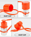 ANCIMOON 3/8 in NPT flat-face hydraulic quick-connect coupler with orange dust cap; front, side, and close-up views.