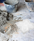 Concrete Paver Molds And Stepping Stone Set For Patio Pathway DIY Garden Decor Durable Plastic Cement Molds next to mixed cement