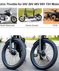 Electric Twist Throttle 12-72V Three Speed With Forward And Reverse Accelerator for motorcycles, e-bikes, scooters, ATVs, UTVs.