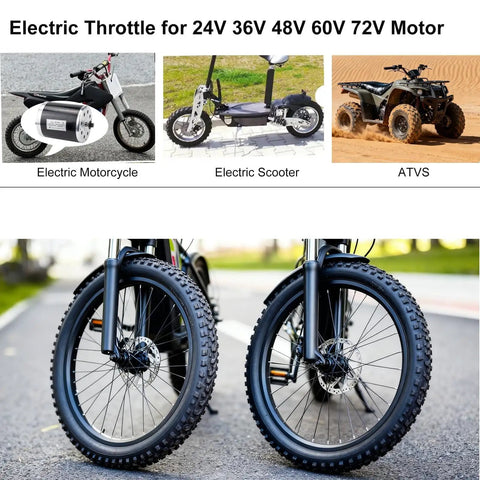 Electric Twist Throttle 12-72V Three Speed With Forward And Reverse Accelerator for motorcycles, e-bikes, scooters, ATVs, UTVs.