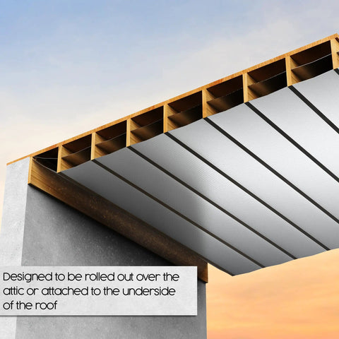 Top Shelf Radiant Barrier Foil Roll With Heavy Duty Reflective Insulation That Kicks Serious Attic Heat And Keeps The Place Chill While Slashing Power Bills At 250 By 4 Feet installed under roof trusses.