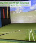 Oversized 6 By 4 Ft Golf Hitting Mat For Driver And Iron Practice Indoor Outdoor Pro Grade Turf With Alignment Lines in simulator