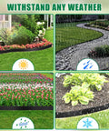 Sturdy Landscape Edging Border Kit For Garden Beds And Yards 40 Ft Long 2 In Tall Includes 40 Stakes No Dig Lawn Edging For Landscaping Thickened Top Edge At 0.15 Inch For Durable Flower Bed Borders Outdoors in various weather conditions.