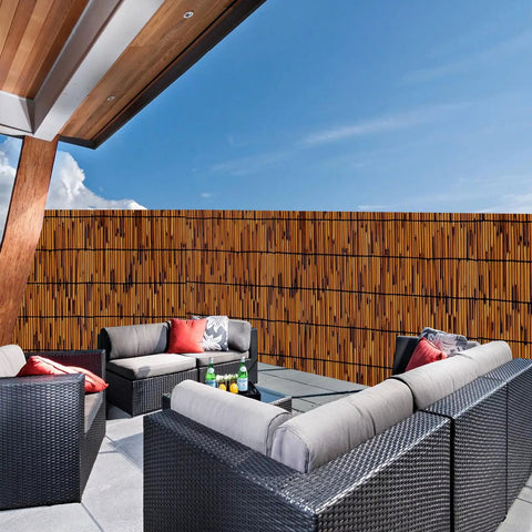 Reed Screen Privacy Fencing for Outdoor Spaces 4ft by 16.4ft Balcony Bamboo Fence for Backyard Patio Brown 80 Percent Blackout