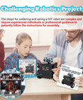 DIY Robot Kit Soldering Project For Teens And Adults With Time And Expressions Display Interactive Robot Car Soldering Practice Kit STEM Education For Back To School And Hands On Experiments, family building robot