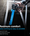 Drip Free Caulk Gun With Ergonomic Steel Handle, Fits One Tenth Gallon Cartridges, Adjustable 24 To 1 Or 12 To 1 Thrust, Blue