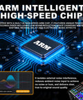 ARM intelligent chip on circuit board for Powerful 150W X2 Gig-Ready Powered Mixer, enhancing sound quality and noise reduction.