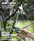 3 Piece Garden Shears Set For Pruning And Hedge Trimming, 24 Inch Anvil Lopper, 8 Inch Pruning Shears used on branches