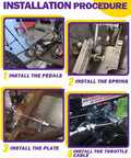 Installation steps for Beefed Up Big Pedals And 71 Inch Throttle Cable Upgrade For Karts, DIY Youth GoKart Frame Parts Kit