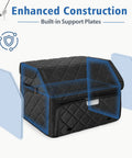 Dual Layer Golf Trunk Organizer With Ventilated Shoe Compartment For Two Pairs Of Shoes showcasing support plates