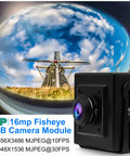 16MP USB Webcam With 180 Degree Fisheye Wide Angle Lens IMX298 Sensor, shown with a windmill view, ideal for video surveillance.