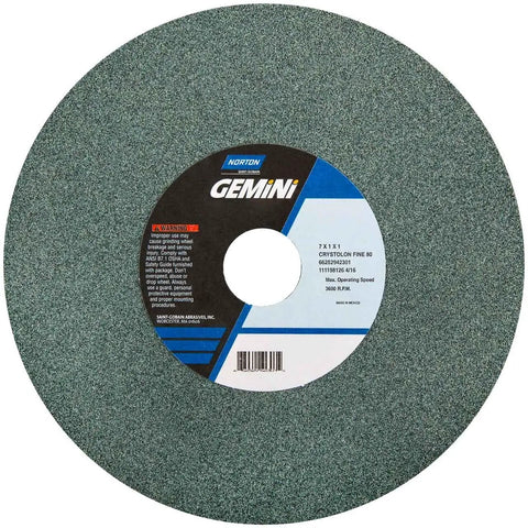 Gemini Crystolon Type 01 Bench Grinder Wheel 6 Inch 80 Grit Fine Silicon Carbide Pro Grade For Bench And Pedestal Use Vitrified Bond