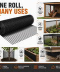 Built Like A Brick 1/2 Inch Hardware Cloth Tough As Nails Chicken Wire Fencing Roll For Yard Birds And Garden Protection 48 By 100 Feet 19 Gauge Steel Mesh Barrier displayed in various uses for garden and animal protection.